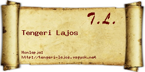 Tengeri Lajos névjegykártya